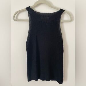 NWT Double Zero Black Knit Tank Top, Sleeveless High Neck Size M